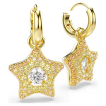 Sublima drop earrings Round cut, Star, Multicolored, 18K gold plated